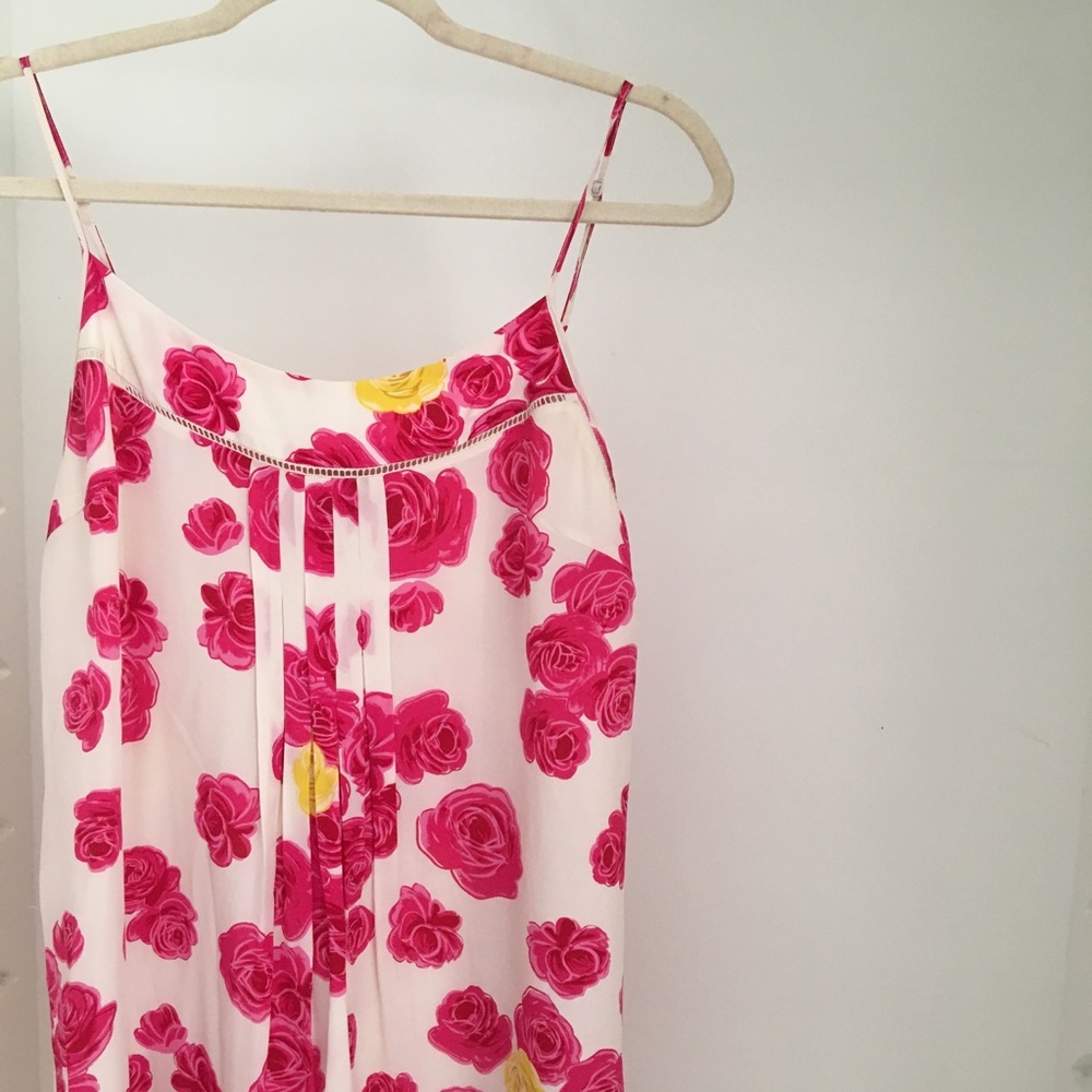 Anthro Floral Silk Dress | 8